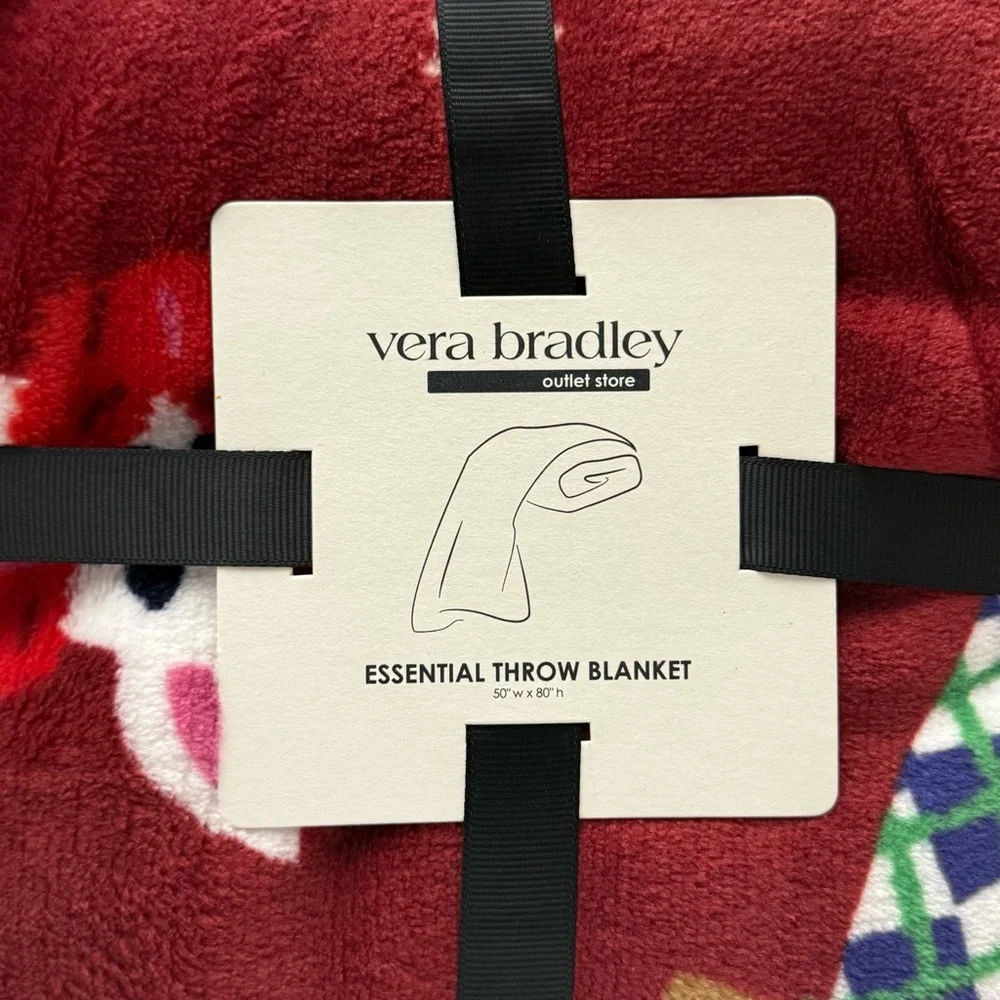 Vera Bradley Holiday Hounds Poodle Dalmatian Weiner Dog Throw Blanket 50x80